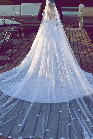 Robe de mariée intemporel naturel de traîne mi-longue manche nulle v encolure - Photo 2
