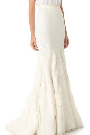 Robe de mariée long col en forme de cœur ceinture avec perle manche nulle - Photo 4
