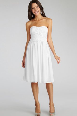 Abito da Damigella con Criss-cross senza spalline in Chiffon con Increspato Corto - Foto 1