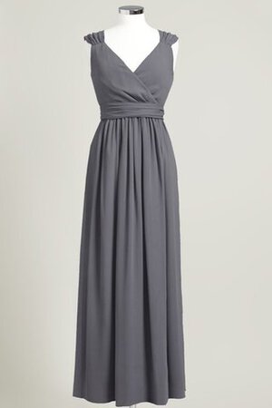 V-Ausschnitt Chiffon prächtiges Brautjungfernkleid mit gekappten Ärmeln - Bild 11