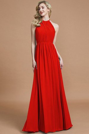 Robe demoiselle d'honneur naturel a-ligne manche nulle en chiffon de princesse - Photo 28
