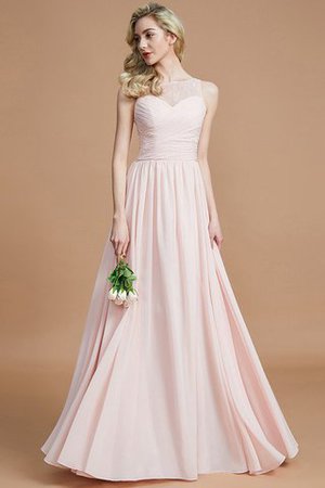 Robe demoiselle d'honneur de col bateau de princesse avec chiffon a-ligne ruché - Photo 4