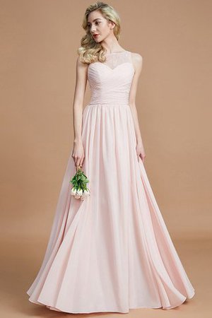 Vestido de Dama de Honor de Barco de Natural de Hasta el suelo de Sin mangas - Foto 4