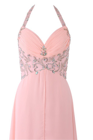 Robe de soirée naturel bustier de plissé ligne a avec sans manches avec cristal - Photo 2