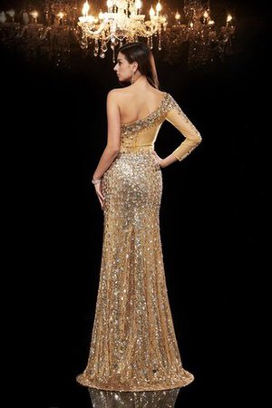Robe de soirée longue mode avec perle en tissu pailleté d'épaule asymétrique - Photo 2