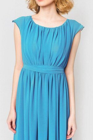 Robe demoiselle d'honneur plissé nature luxueux avec manche épeules enveloppants a-ligne - Photo 3