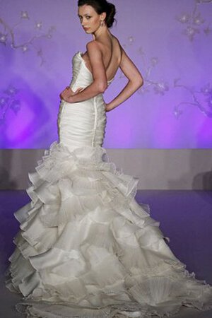 Abito da Sposa lusso Schiena Nuda Senza Maniche Naturale con Seghettato con Increspature - Foto 3