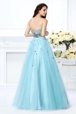 Robe de quinceanera longue avec perle en satin longueru au niveau de sol avec zip - Photo 2