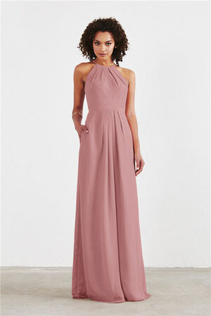 Abito da damigella alla moda con cascata volant moderno a-line a terra in chiffon - Foto 1