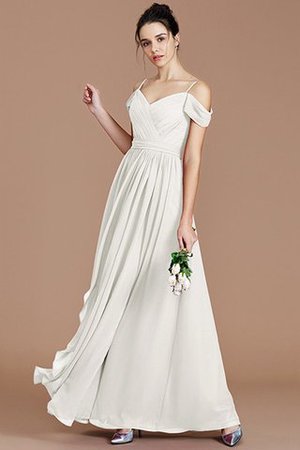 Prinzessin Chiffon Ärmelloses Schulterfreier Ausschnitt Bodenlanges Brautjungfernkleid - Bild 22