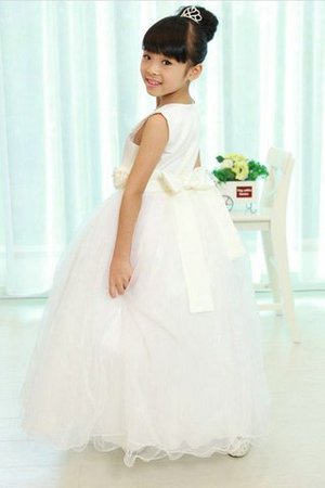 Robe de cortège enfant longue ligne a col u profond avec fleurs en organza - Photo 2