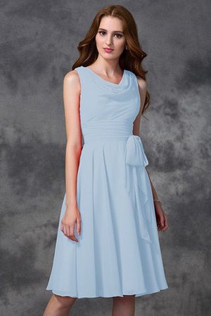 Abito da Damigella Naturale Principessa in Chiffon A-Line Cerniera - Foto 17