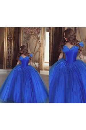 Organza Herz-Ausschnitt Tüll schulterfrei bodenlanges Quinceanera Kleid mit Applike - Bild 4