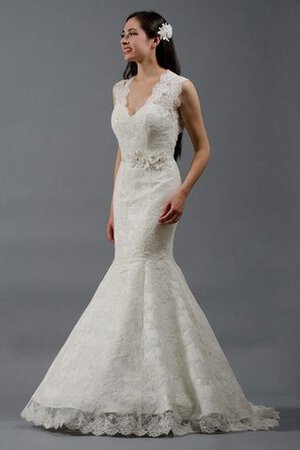 Vestido de Novia de Corte Sirena en Encaje de Hasta el suelo de Sin mangas de Escote en V - Foto 1