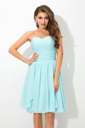 Vestido de Dama de Honor de Sin mangas de Escote Corazón de Corto de Plisado - Foto 1