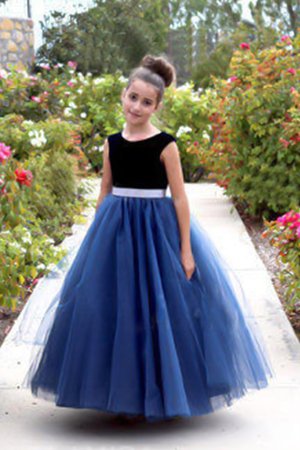 Verlockend Prinzessin Reißverschluss Blumenmädchenkleid mit Schleife aus Tüll - Bild 1
