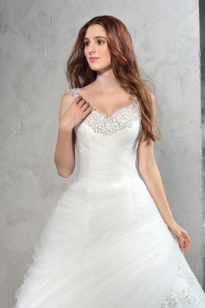 Zeitloses Ärmelloses Normale Taille Prächtiges Brautkleid mit Breiter Träger - Bild 6