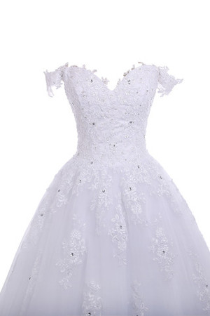 Schulterfrei a linie Kapelle Schleppe schwingendes formelles Brautkleid mit Kristall - Bild 2