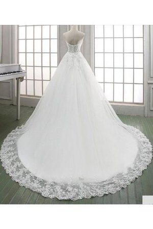 Herz-Ausschnitt Duchesse-Linie Empire bodenlanges Brautkleid mit Bordüre mit Applikation - Bild 2