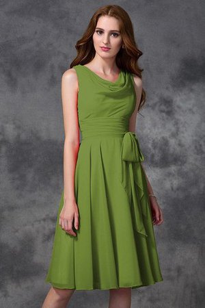 Abito da Damigella Naturale Principessa in Chiffon A-Line Cerniera - Foto 14