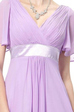 Kurze Ärmeln Rocklänge-asymmetrisches Cocktailkleid mit Plissierungen - Bild 3