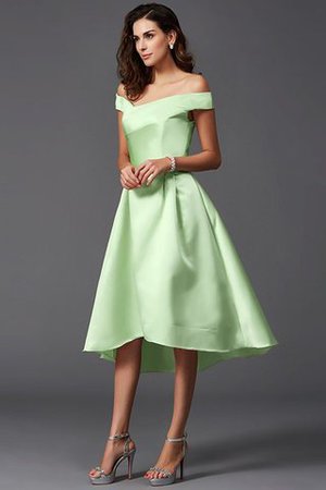 A Linie Schulterfrei Hoch Niedrig Rocklänge-asymmetrisches Mini Brautjungfernkleid - Bild 26
