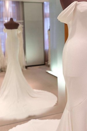 Schulterfrei Zauberhaft Kurze Ärmeln Sittsames Bodenlanges Brautkleid - Bild 2