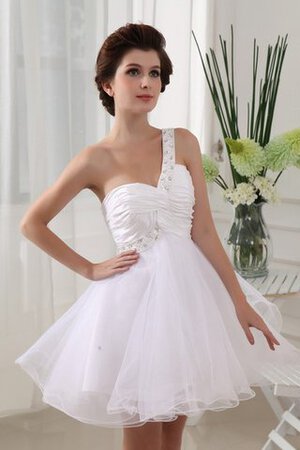 A-Linie Tüll Juwel Ausschnitt Spaghetti Träger mini Jugendweihekleid - Bild 4