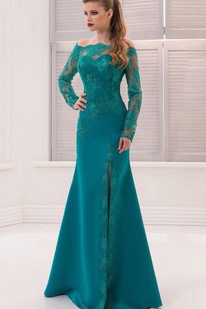Spitze Sweep Zug schulterfrei Meerjungfrau Stil bodenlanges Ballkleid mit vorne Schlitz - Bild 3