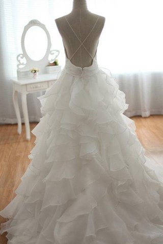 Abito da Sposa Semplice A-Line Schiena Nuda favola V-Scollo Lungo - Foto 2
