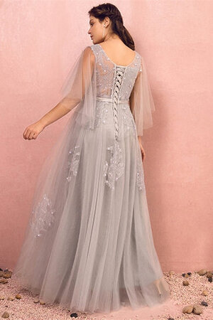 Robe de bal en tulle avant-gardiste avec décoration dentelle formelle longue - Photo 3