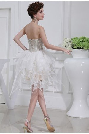 Robe de cocktail bref de princesse avec perle manche nulle en organza - Photo 2