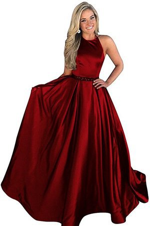 Junoesque Sweep Train Prinzessin A Linie Ballkleid aus Satin - Bild 3