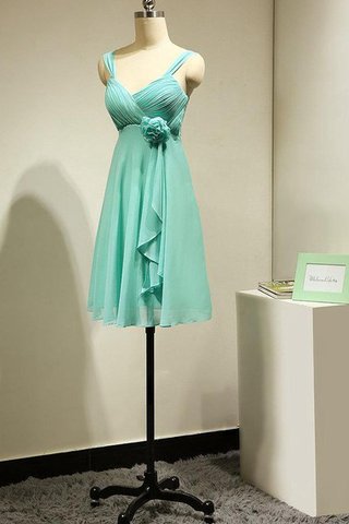 Ärmelloses a linie knielanges mini Brautjungfernkleid mit Plissierungen - Bild 2