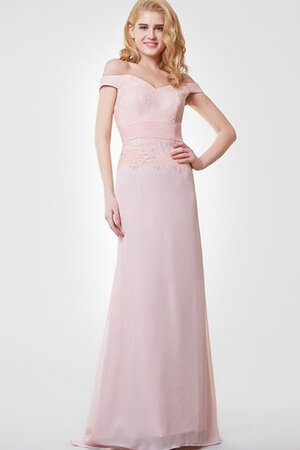 Robe demoiselle d'honneur simple derniere tendance en chiffon avec décoration dentelle - Photo 1