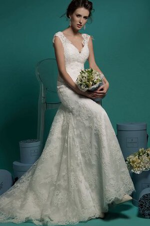 Robe de mariée elégant vintage facile v encolure a plage - Photo 3