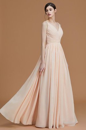 Abito da Damigella A Terra Naturale Principessa in Chiffon A-Line - Foto 6