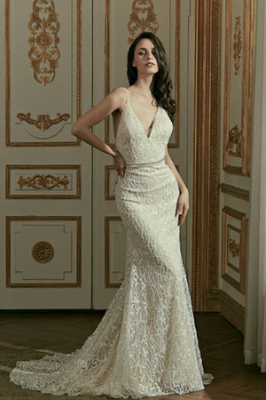 Robe de mariée fermeutre eclair avec perles absorbant longueur au ras du sol elégant - Photo 4