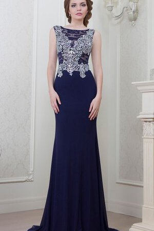 Perlenbesetztes Chiffon Sweep Zug sexy bodenlanges Ballkleid mit Kristall - Bild 3