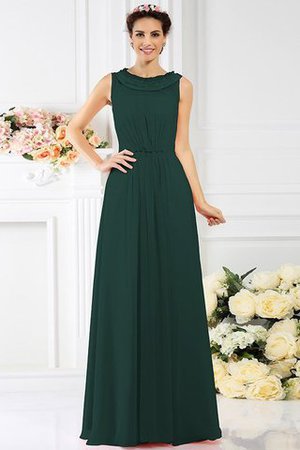 Abito da Damigella Alta Vita con Perline in Chiffon A Terra A-Line - Foto 9