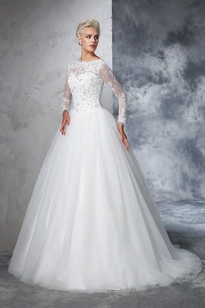 Robe de mariée luxueux longue avec décoration dentelle avec zip de mode de bal - Photo 5