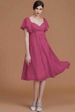 Vestido de Dama de Honor de Natural de Hasta la Rodilla de Manga corta de Cremallera - Foto 11