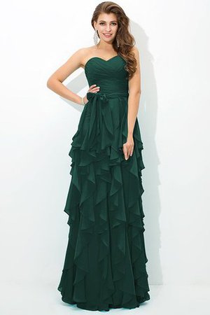 Vestido de Dama de Honor en Gasa de Sin mangas de Hasta el suelo de Largo - Foto 9