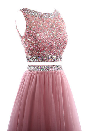 Vestido de Fiesta de Corte Evasé de Cristal de Corpiño Con lentejuelas de Largo - Foto 5