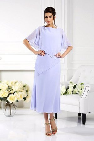 Chiffon Ärmelloses Knöchellanges Sittsames Brautmutterkleid mit Halben Ärmeln - Bild 1