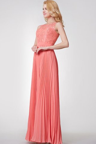 Chiffon plissiertes Schlüsselloch Rücken bodenlanges langes einfaches Brautjungfernkleid - Bild 2