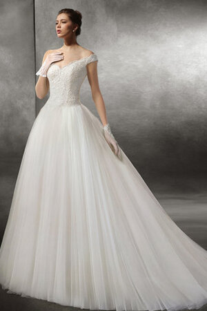 Klassisches Tolle Bezauberndes Brautkleid ohne Ärmeln mit Applike - Bild 1