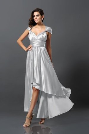 Robe demoiselle d'honneur bref satin comme soie asymétrique de fourreau haut bas - Photo 38