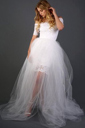Robe de mariée moderne informel de fourreau avec manche courte en tulle - Photo 4