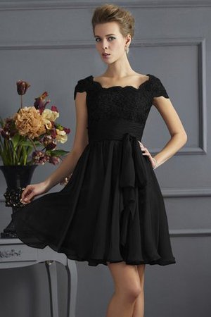 A-Linie Normale Taille Prinzessin Chiffon Brautjungfernkleid mit Bordüre - Bild 3